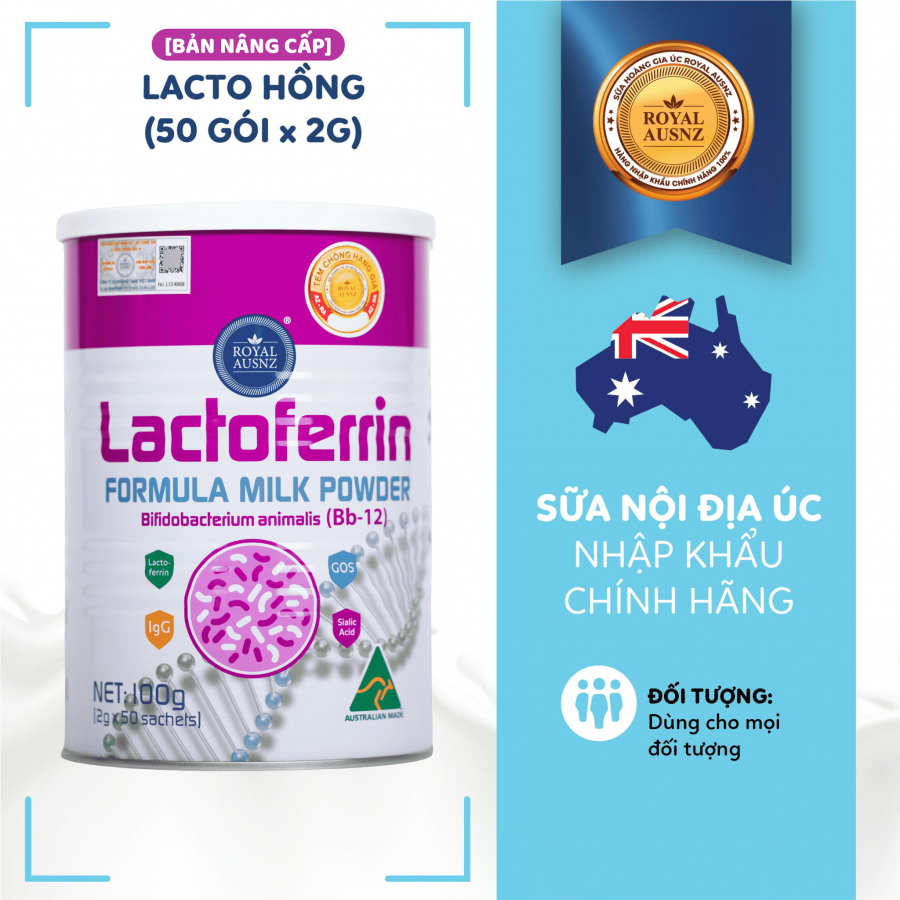 [Bản nâng cấp] Sữa Hoàng Gia Úc Lactoferrin Formula Milk Powder Bifidobacterium Animalis (Bb-12) - Hỗ trợ tăng cường miễn dịch (Hộp 50 gói)